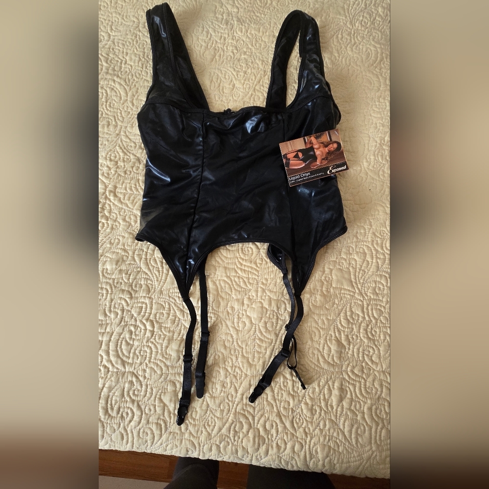 Black Shiny Corset Top